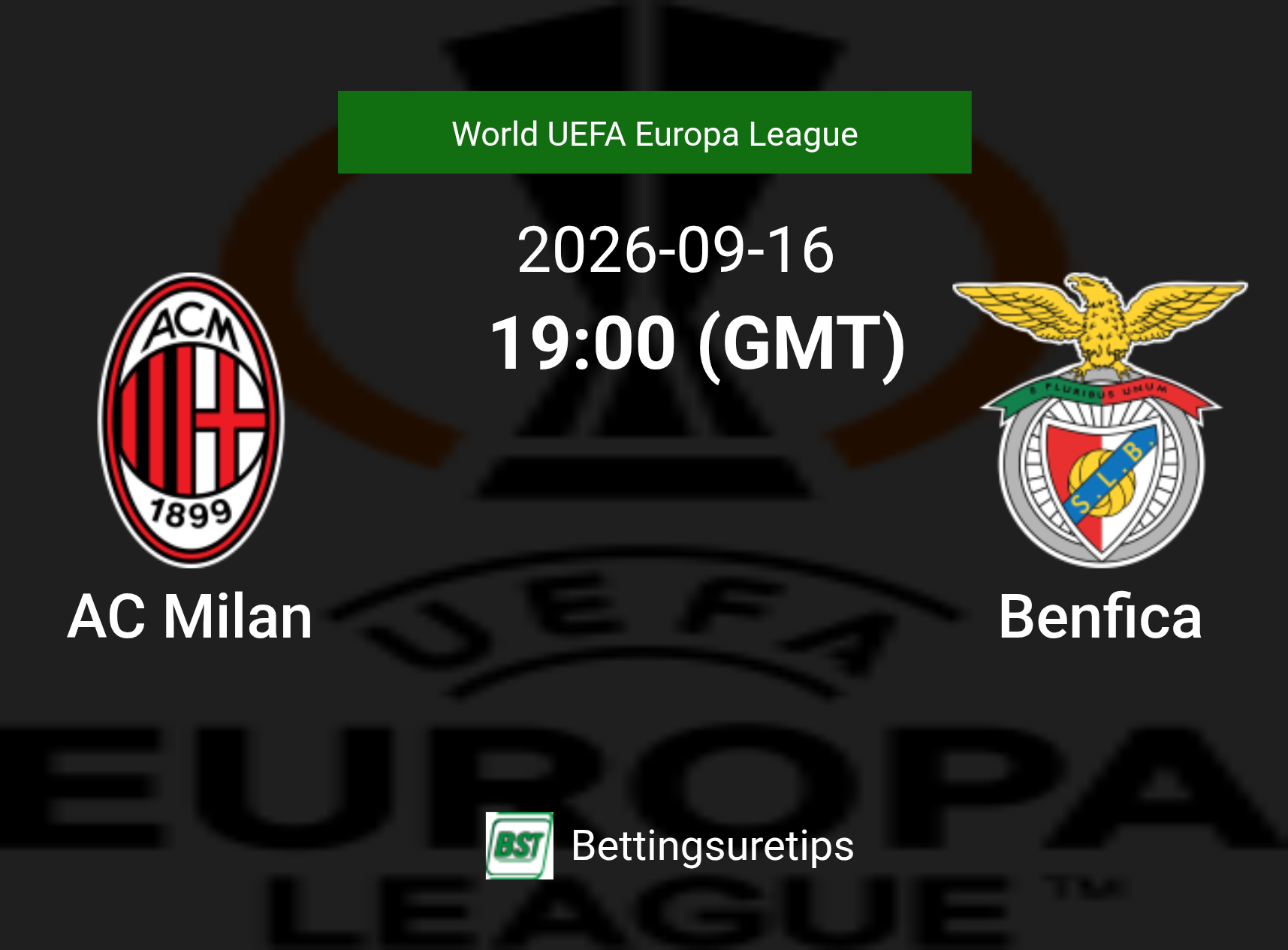 AC Milan vs Benfica Prediction Betting Tips & Correct Score