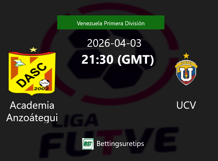 Academia Anzoátegui vs UCV Prediction Betting Tips & Correct Score
