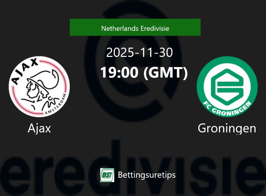 Ajax vs Groningen Prediction Betting Tips & Correct Score