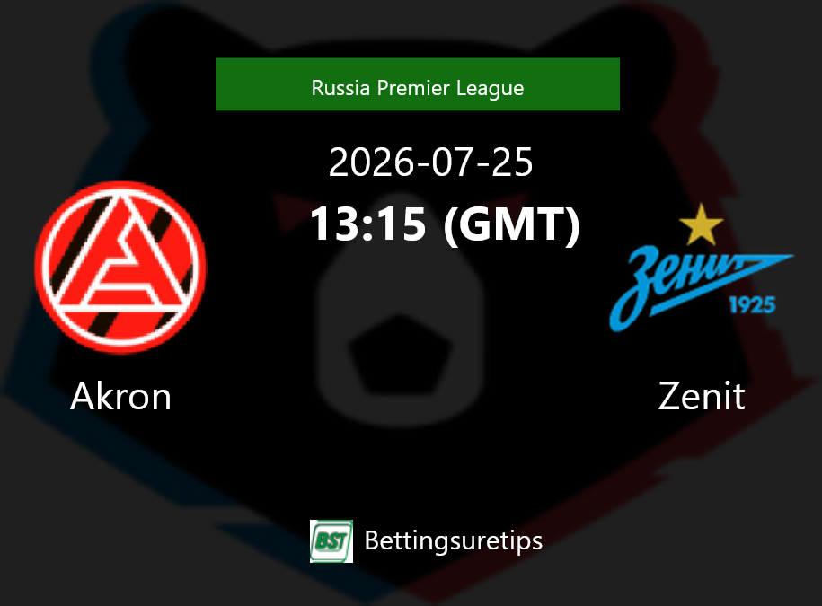 Akron vs Zenit Prediction Betting Tips & Correct Score