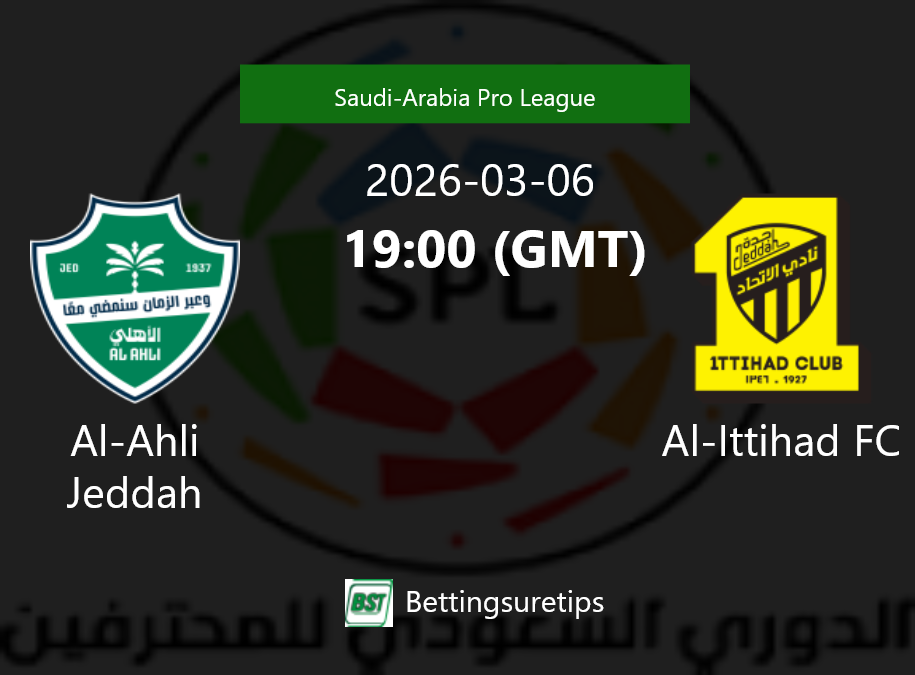 Al-Ahli Jeddah vs Al-Ittihad FC Prediction Betting Tips & Correct Score