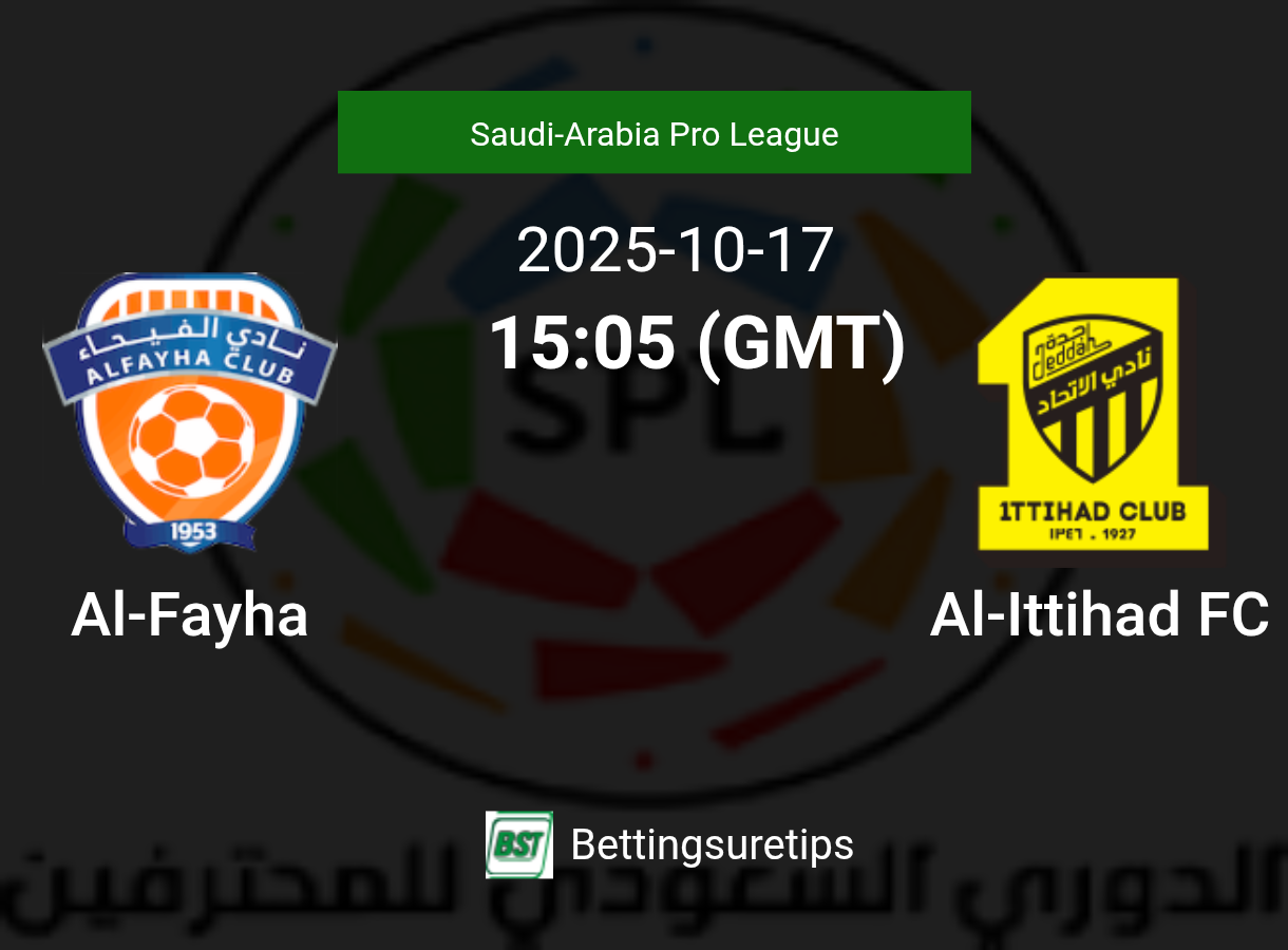 Al-Fayha vs Al-Ittihad FC Prediction Betting Tips & Correct Score