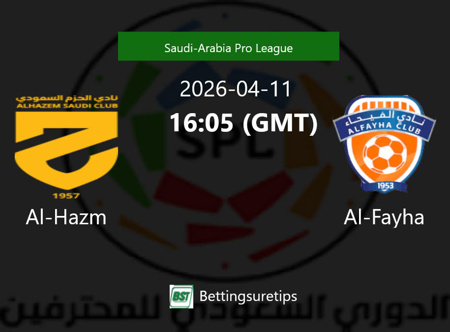 Al-Hazm vs Al-Fayha Prediction Betting Tips & Correct Score
