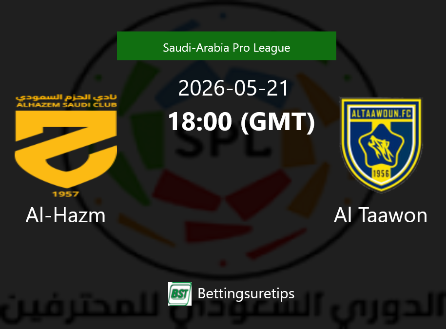 Al-Hazm vs Al Taawon Prediction Betting Tips & Correct Score