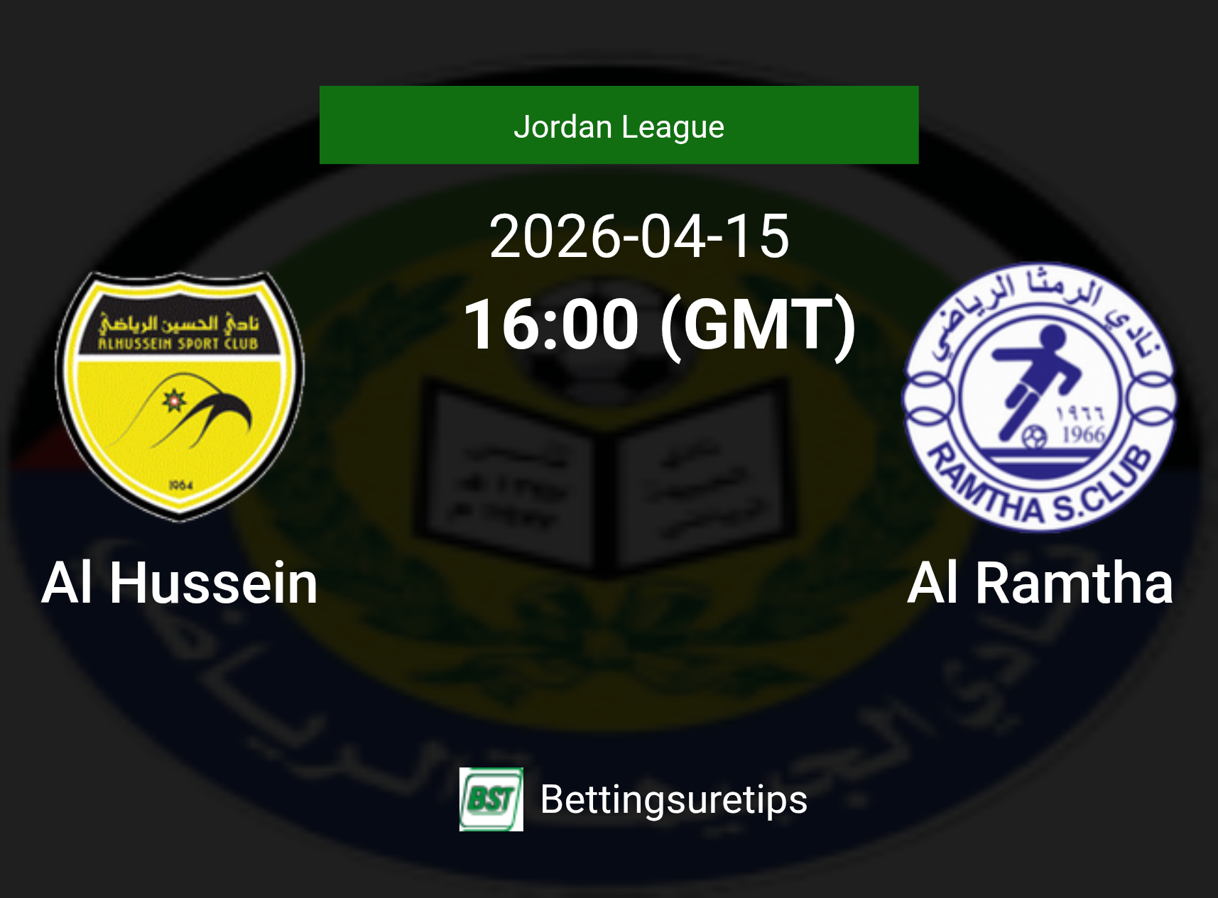 Al Hussein vs Al Ramtha Prediction Betting Tips & Correct Score
