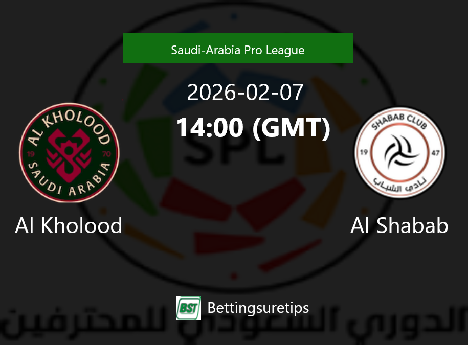 Al Kholood vs Al Shabab Prediction Betting Tips & Correct Score