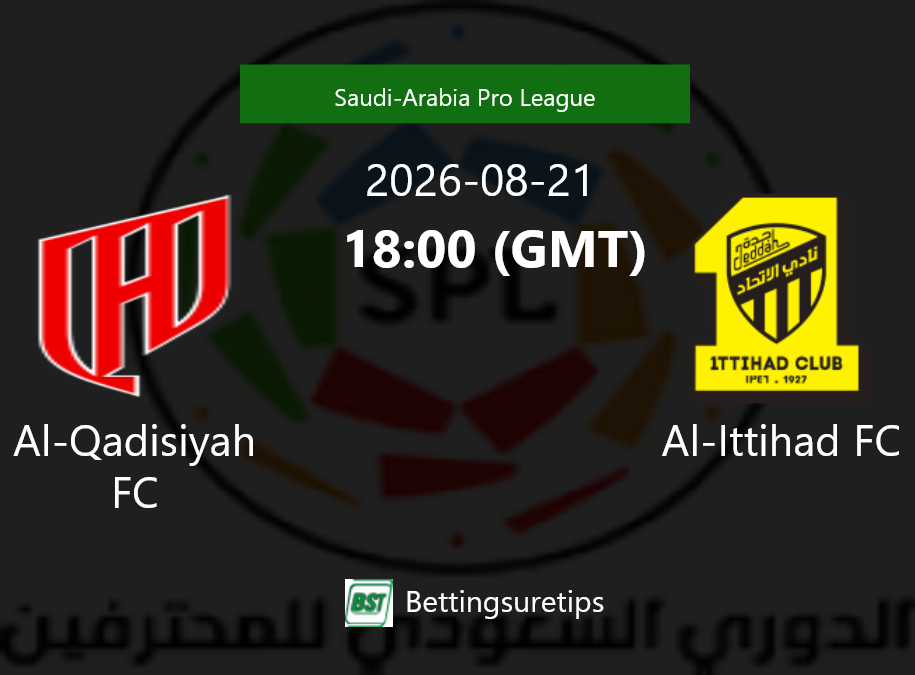 Al-Qadisiyah FC vs Al-Ittihad FC Prediction Betting Tips & Correct Score