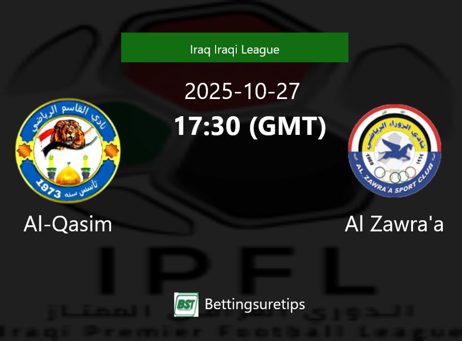 Al-Qasim vs Al Zawra'a Prediction Betting Tips & Correct Score