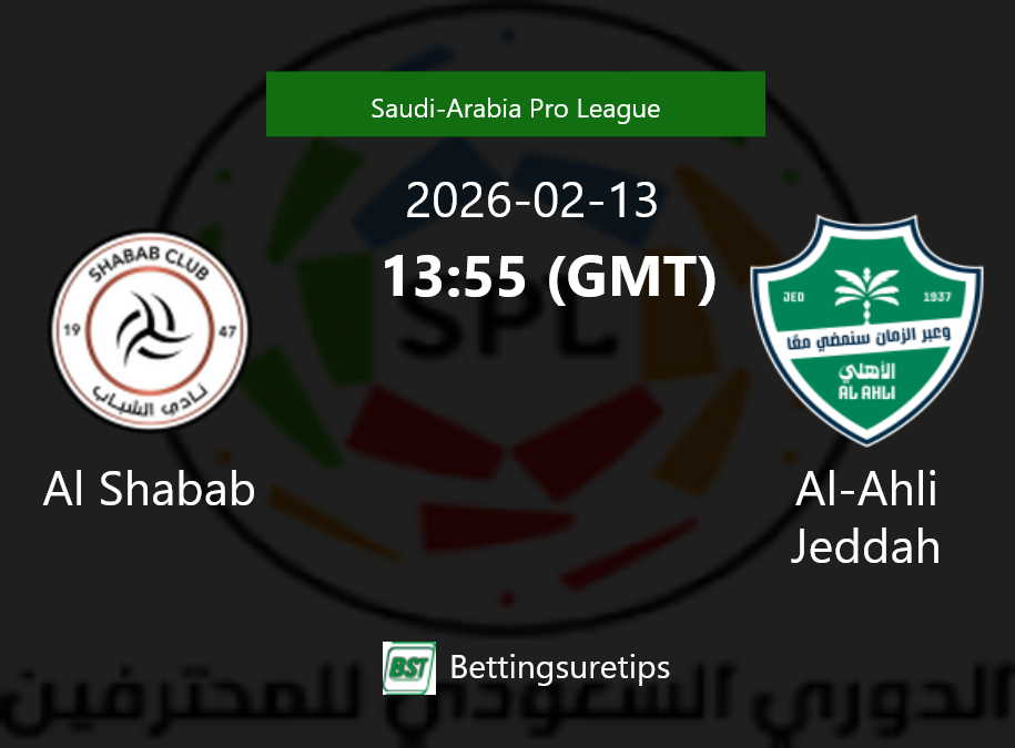 Al Shabab vs Al-Ahli Jeddah Prediction Betting Tips & Correct Score