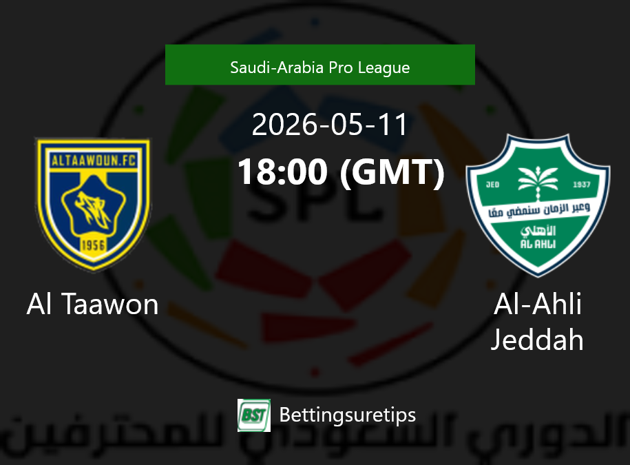Al Taawon vs Al-Ahli Jeddah Prediction Betting Tips & Correct Score