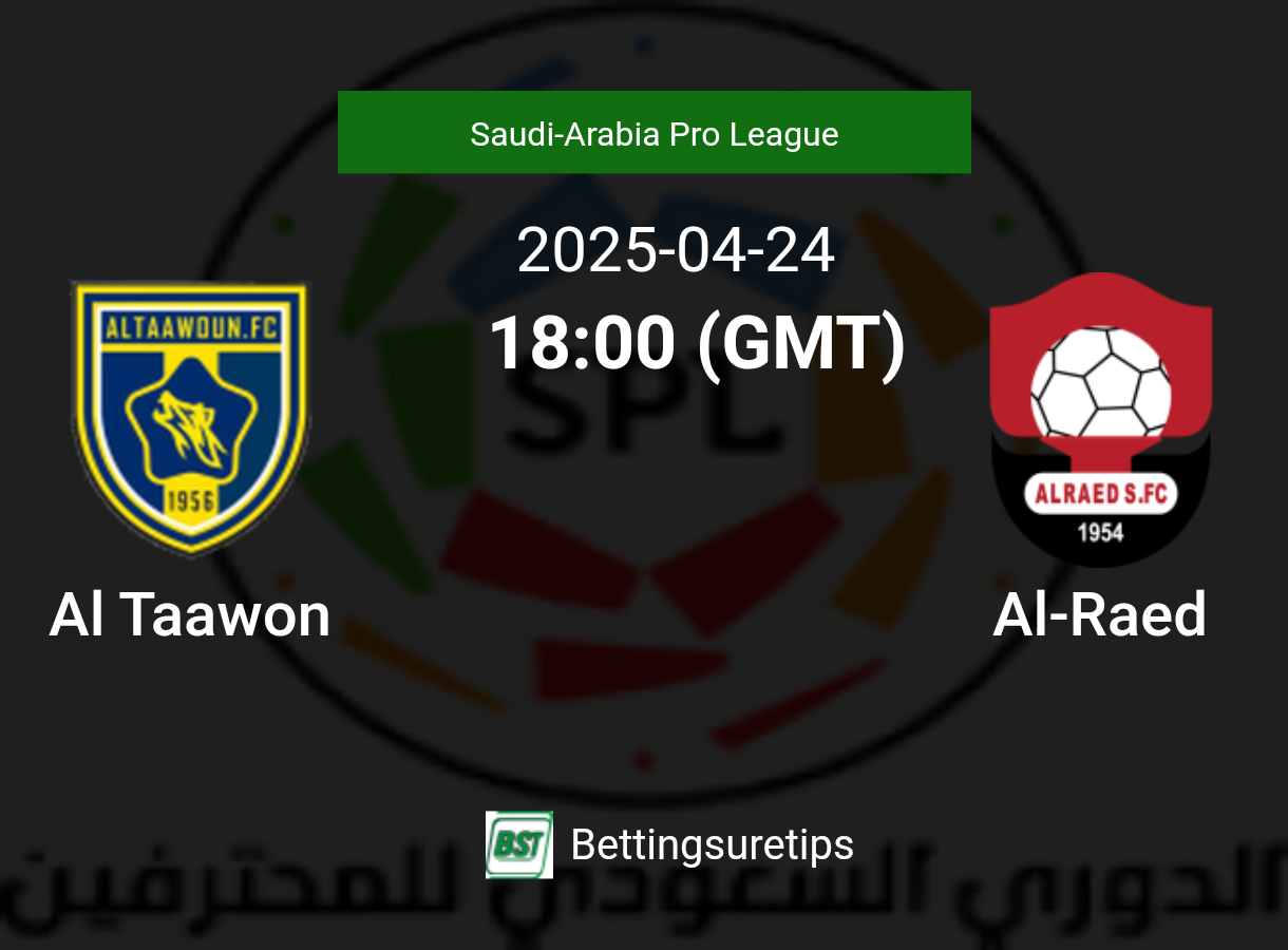 Al Taawon vs Al-Raed Prediction Betting Tips & Correct Score