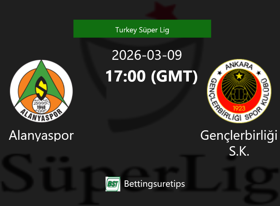 Alanyaspor vs Gençlerbirli?i S.K. Prediction Betting Tips & Correct Score