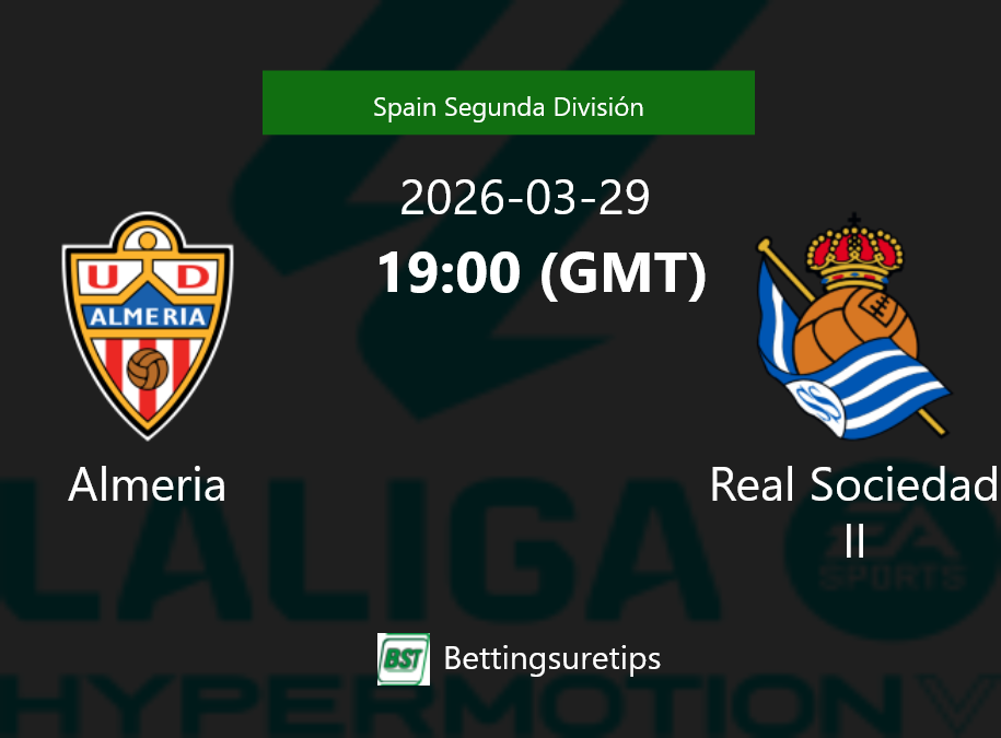 Almeria vs Real Sociedad II Prediction Betting Tips & Correct Score