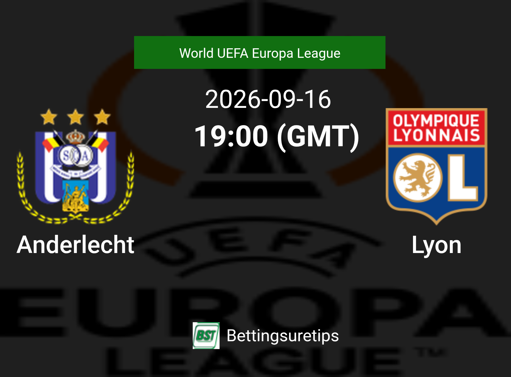 Anderlecht vs Lyon Prediction Betting Tips & Correct Score