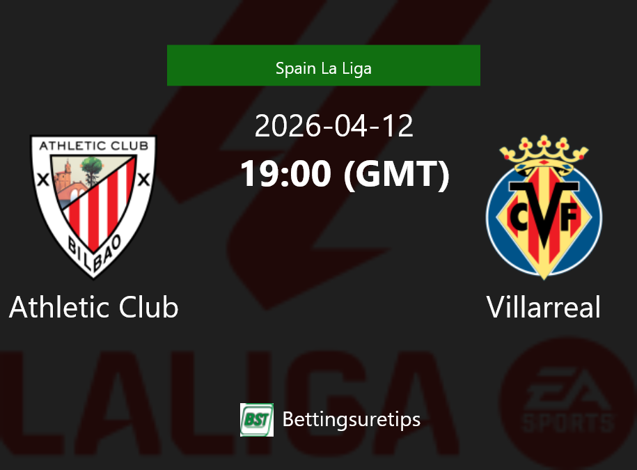 Athletic Club vs Villarreal Prediction Betting Tips & Correct Score