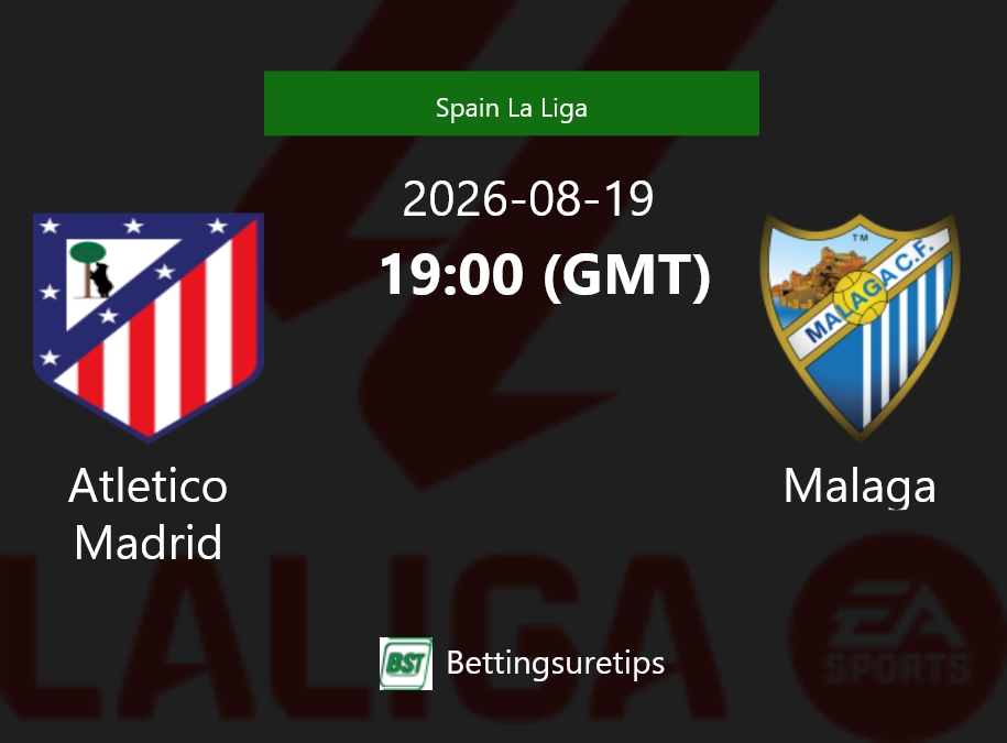 Atletico Madrid vs Malaga Prediction Betting Tips & Correct Score
