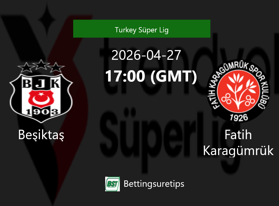 Be?ikta? vs Fatih Karagümrük Prediction Betting Tips & Correct Score