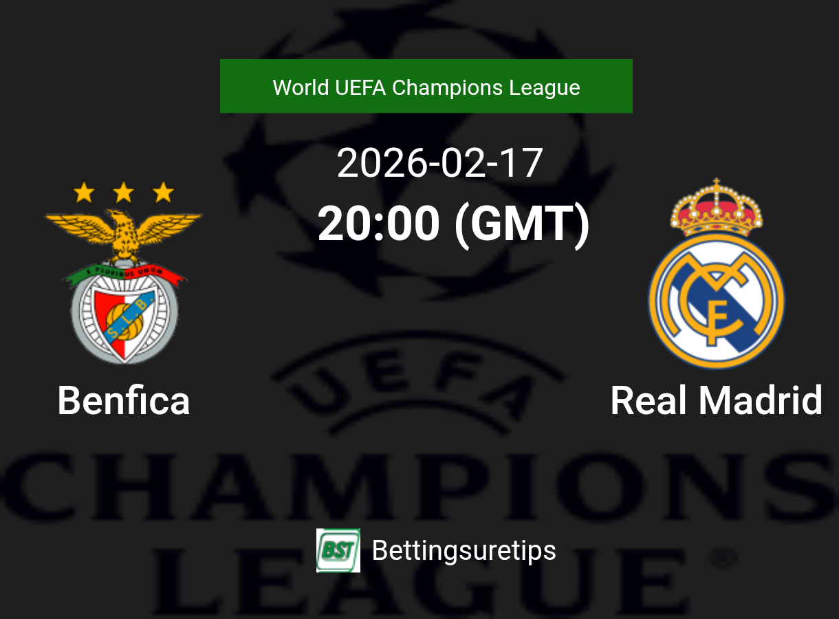 Benfica vs Real Madrid Prediction Betting Tips & Correct Score
