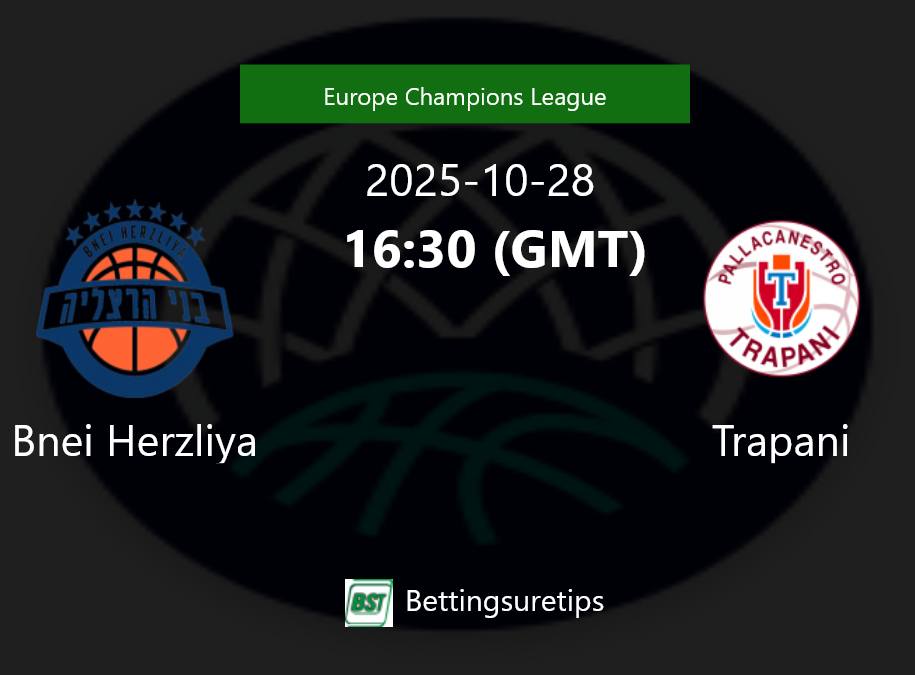 Bnei Herzliya vs Trapani Prediction and Pick - Europe Champions League Bnei Herzliya vs Trapani Prediction and Pick - Europe Champions League