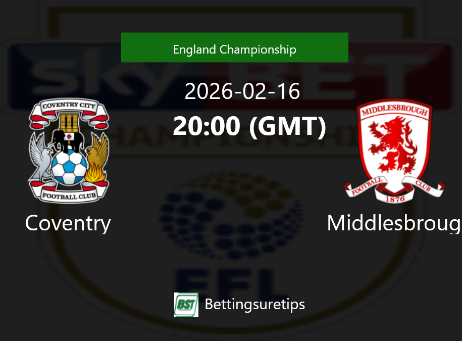 Coventry vs Middlesbrough Prediction Betting Tips & Correct Score