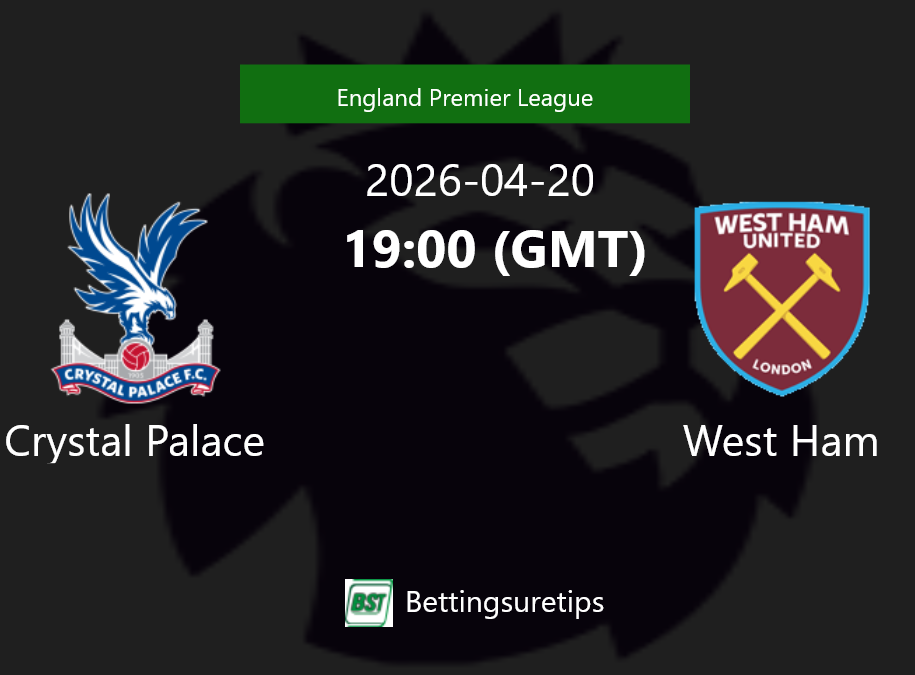 Crystal Palace vs West Ham Prediction Betting Tips & Correct Score