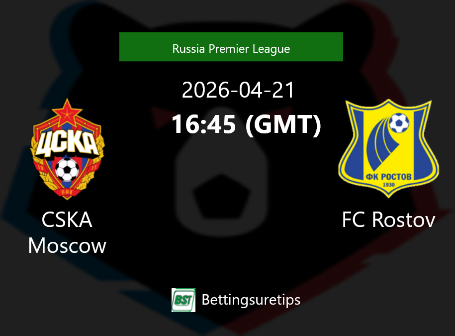 CSKA Moscow vs FC Rostov Prediction Betting Tips & Correct Score