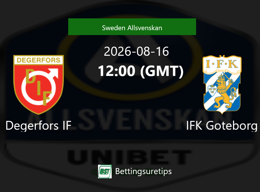 Degerfors IF vs IFK Goteborg Prediction Betting Tips & Correct Score