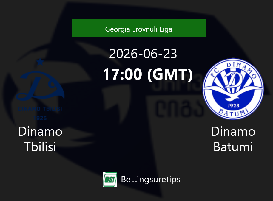Dinamo Tbilisi vs Dinamo Batumi Prediction Betting Tips & Correct Score
