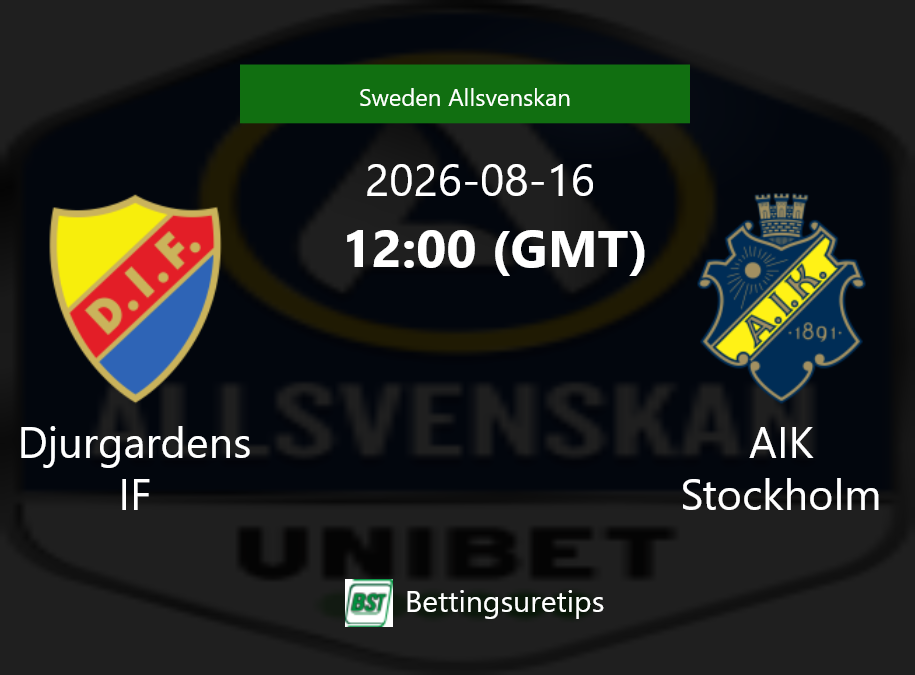 Djurgardens IF vs AIK Stockholm Prediction Betting Tips & Correct Score