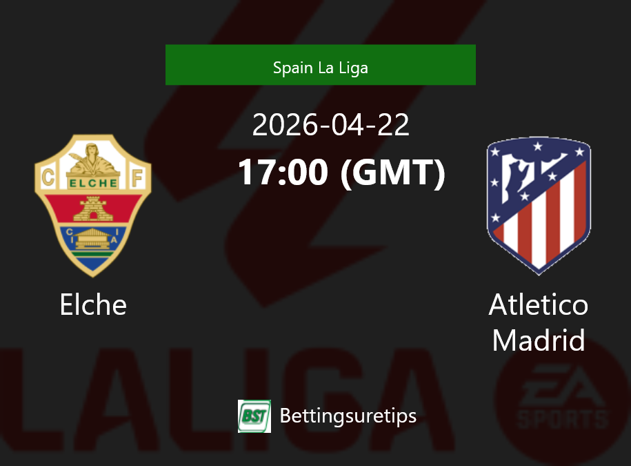 Elche vs Atletico Madrid Prediction Betting Tips & Correct Score