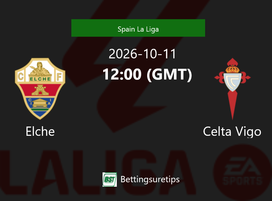 Elche vs Celta Vigo Prediction Betting Tips & Correct Score