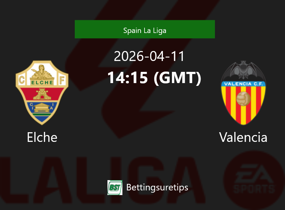Elche vs Valencia Prediction Betting Tips & Correct Score