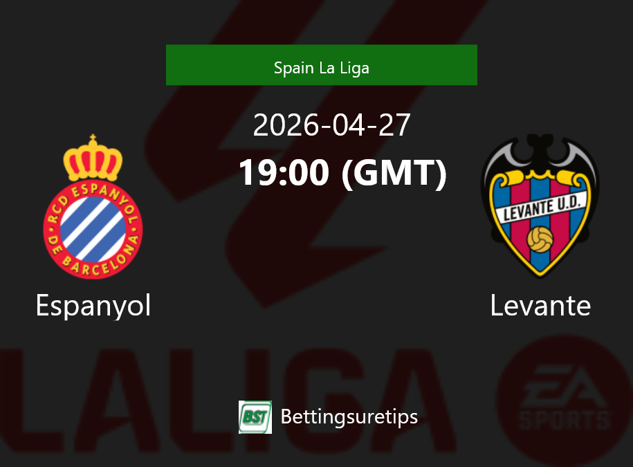 Espanyol vs Levante Prediction Betting Tips & Correct Score