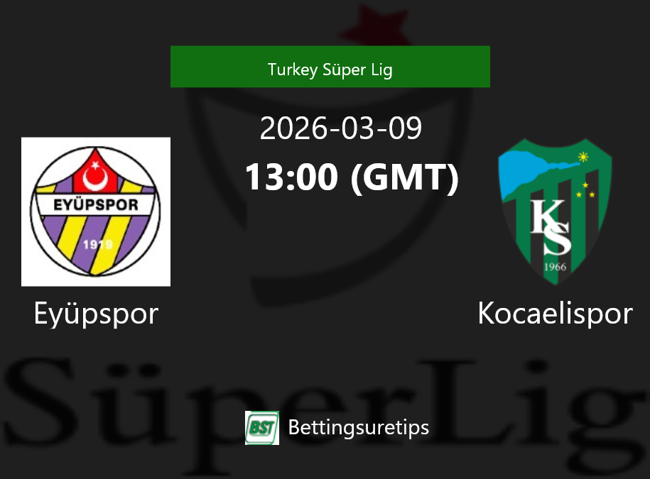 Eyüpspor vs Kocaelispor Prediction Betting Tips & Correct Score