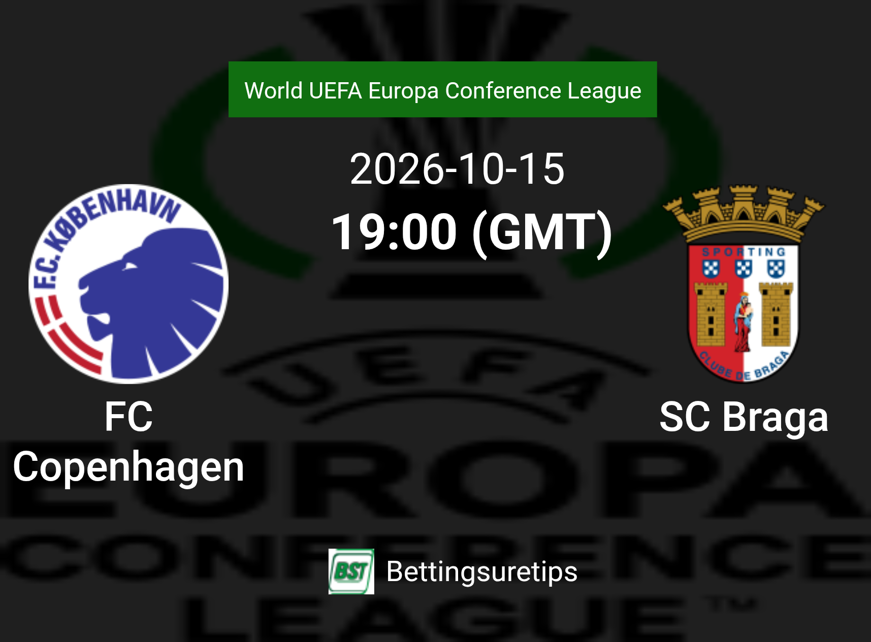 FC Copenhagen vs SC Braga Prediction Betting Tips & Correct Score