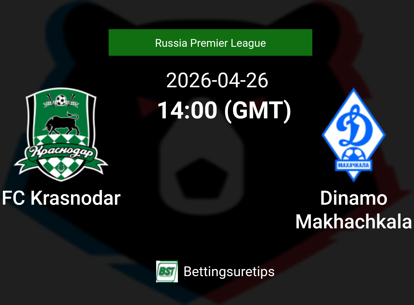 FC Krasnodar vs Dinamo Makhachkala Prediction Betting Tips & Correct Score