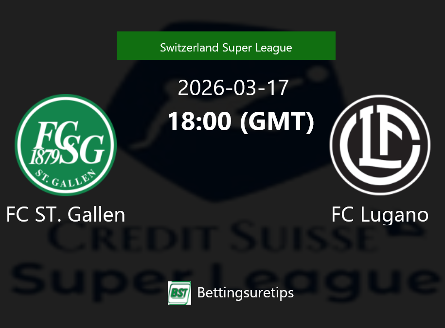 FC ST. Gallen vs FC Lugano Prediction Betting Tips & Correct Score