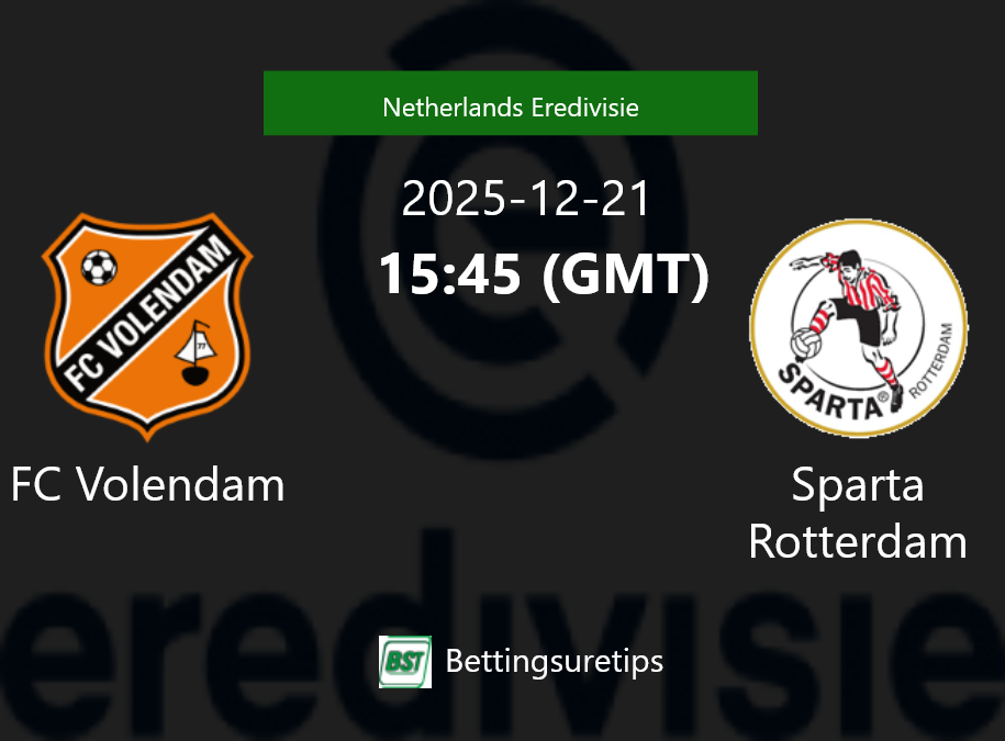 FC Volendam vs Sparta Rotterdam Prediction Betting Tips & Correct Score