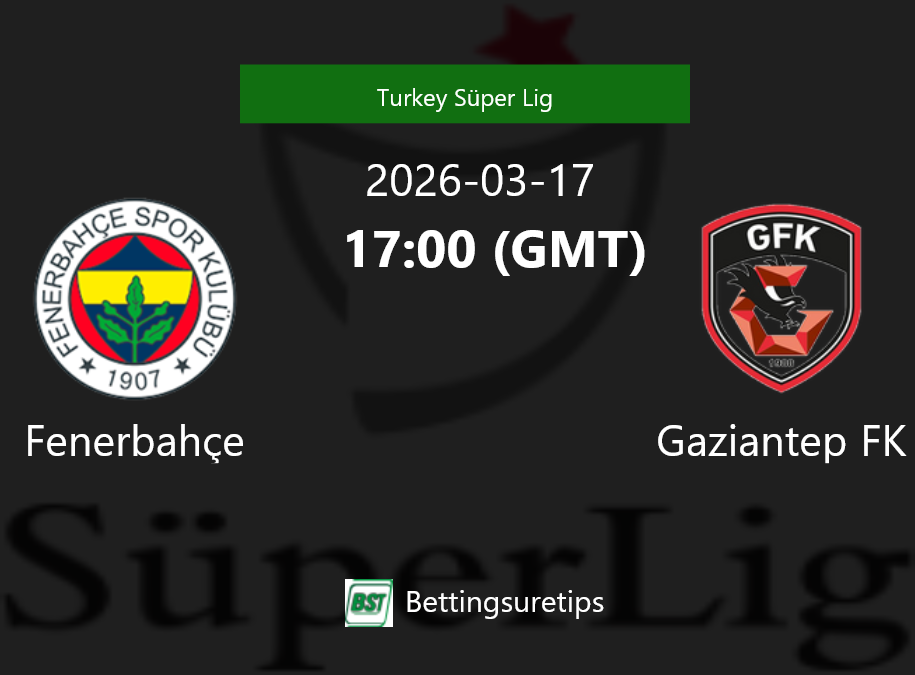 Fenerbahçe vs Gaziantep FK Prediction Betting Tips & Correct Score