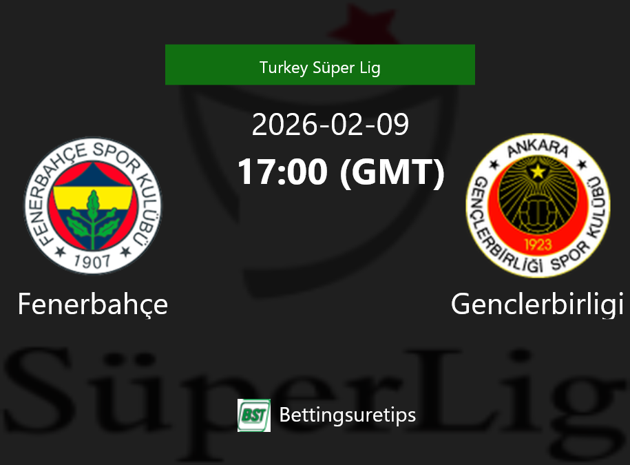 Fenerbahçe vs Genclerbirligi Prediction Betting Tips & Correct Score