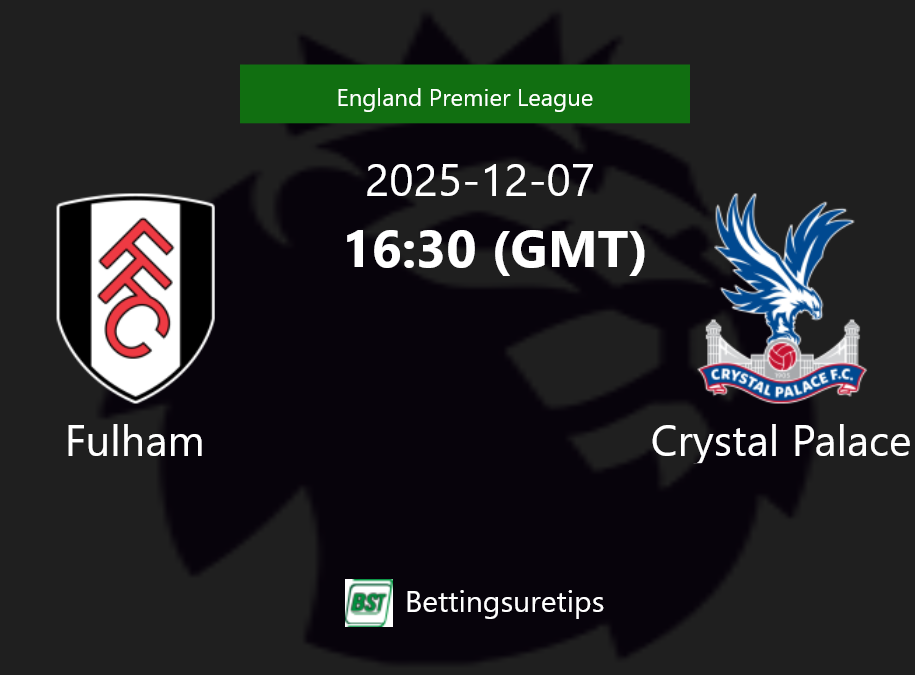 Fulham vs Crystal Palace Prediction Betting Tips & Correct Score