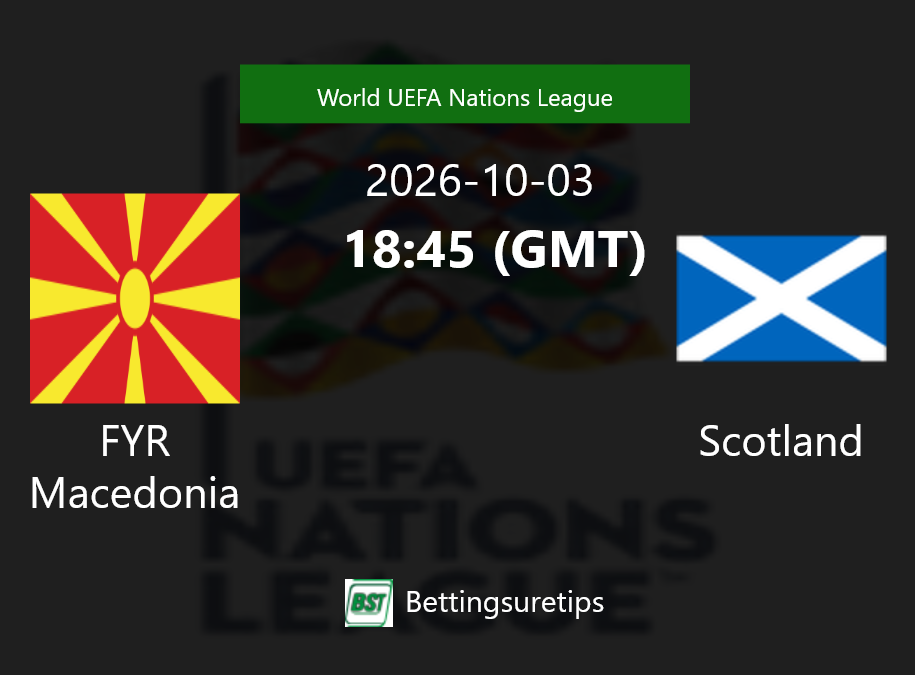 FYR Macedonia vs Scotland Prediction Betting Tips & Correct Score