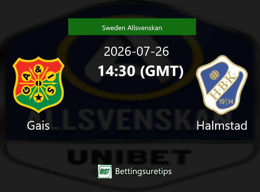 Gais vs Halmstad Prediction Betting Tips & Correct Score