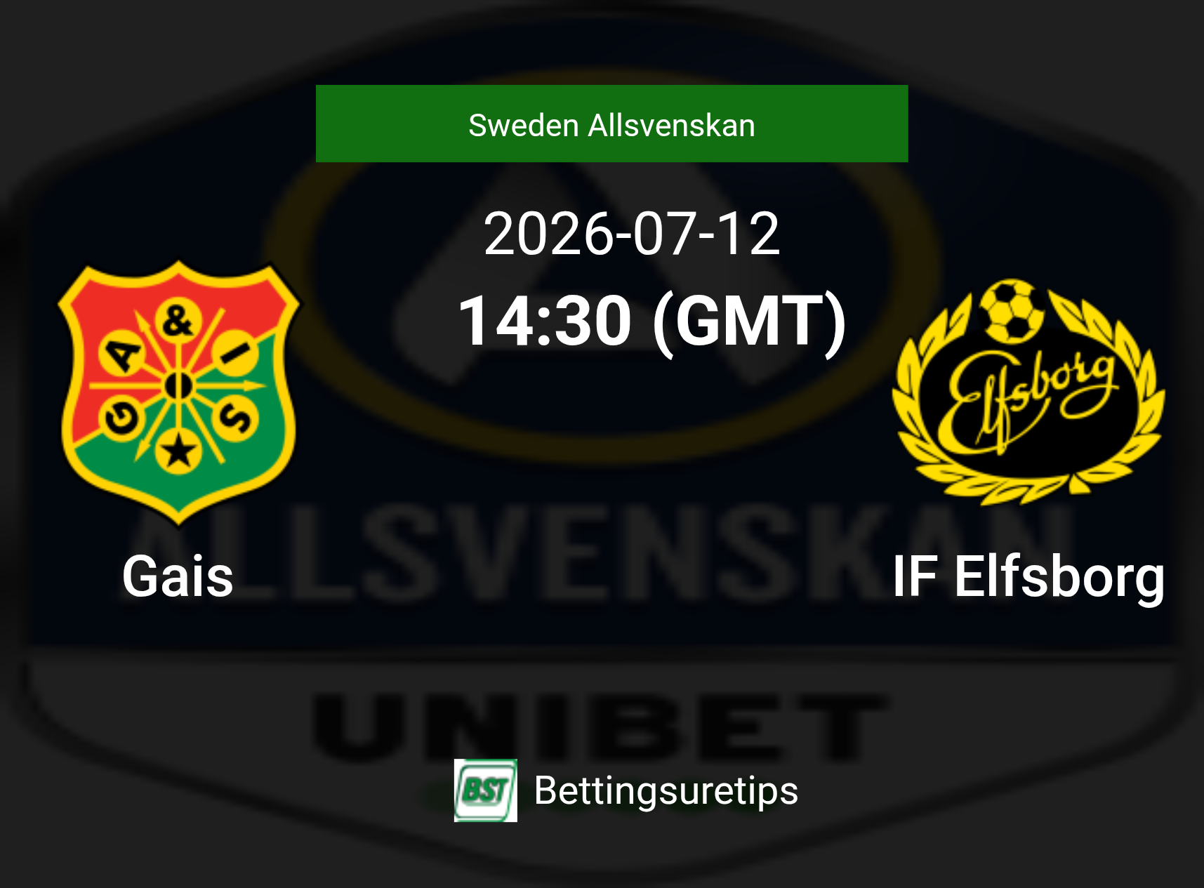 Gais vs IF Elfsborg Prediction Betting Tips & Correct Score