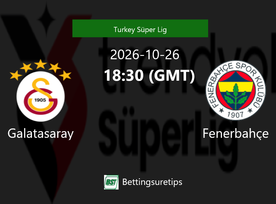 Galatasaray vs Fenerbahçe Prediction Betting Tips & Correct Score