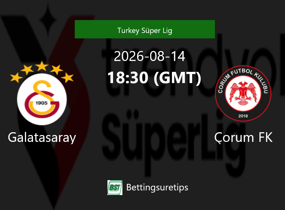 Galatasaray vs Çorum FK Prediction Betting Tips & Correct Score