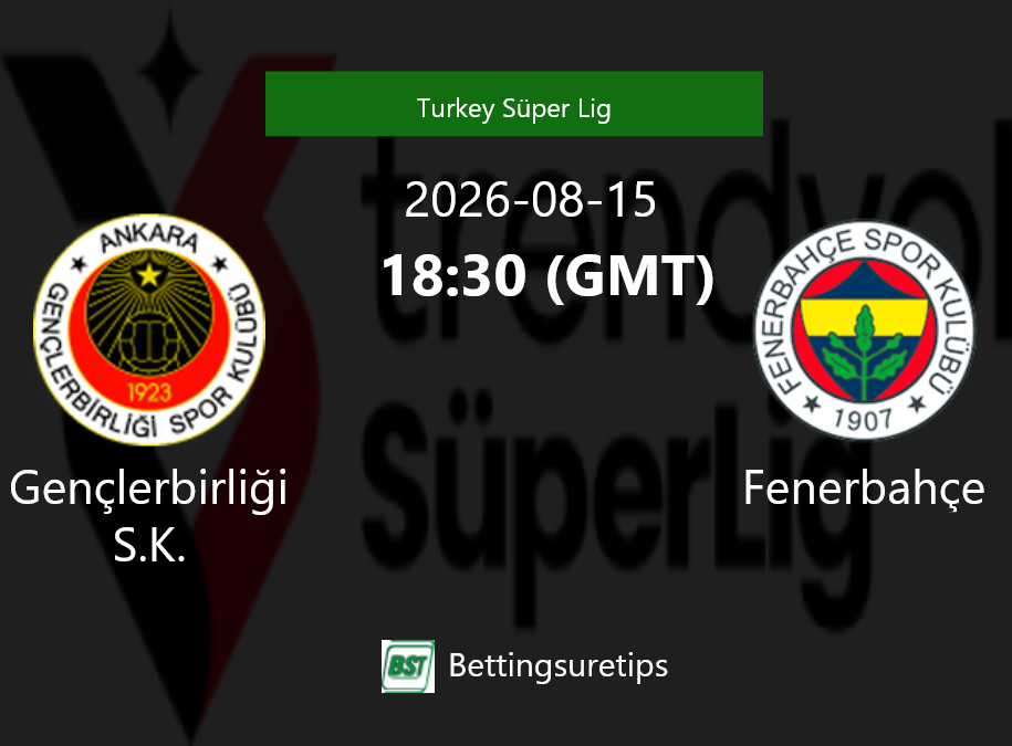 Gençlerbirli?i S.K. vs Fenerbahçe Prediction Betting Tips & Correct Score
