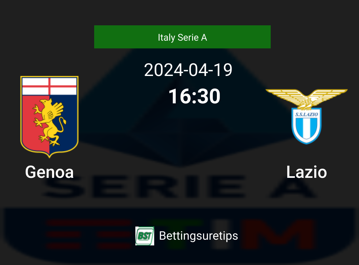 Genoa vs Lazio's Predictions, Betting Tips & Correct Score