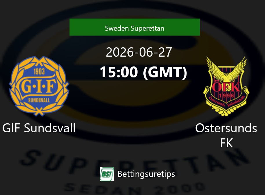 GIF Sundsvall vs Ostersunds FK Prediction Betting Tips & Correct Score