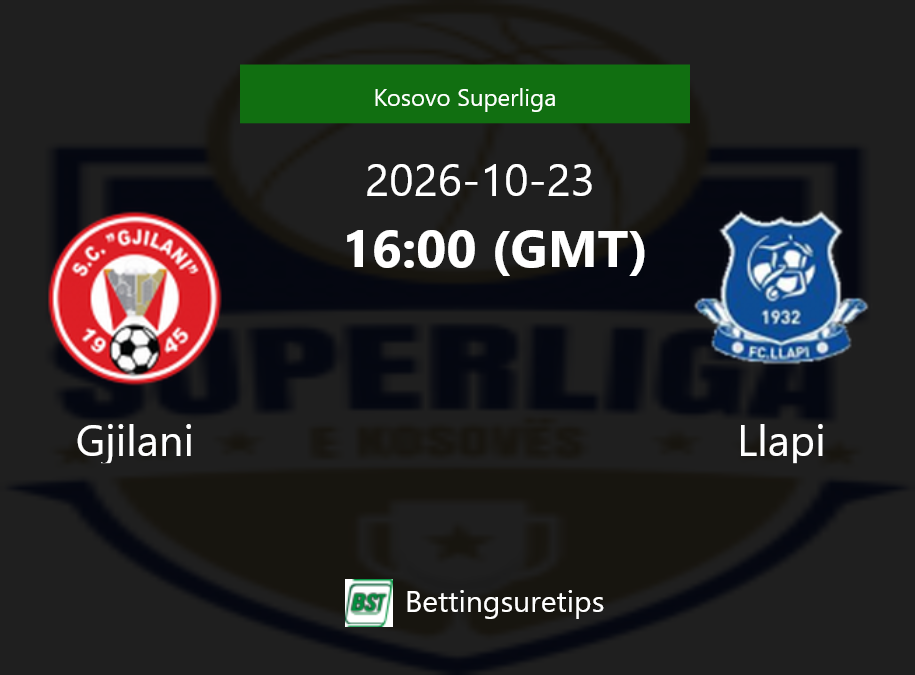 Gjilani vs Llapi Prediction Betting Tips & Correct Score